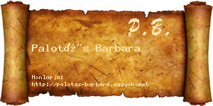 Palotás Barbara névjegykártya